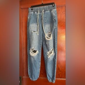 NWOT Elastic high rise jeans